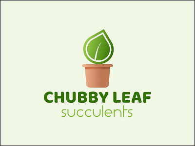 Chubby Leaf brown design green leaf logo logodesign plant pot pot plant succulent succulents