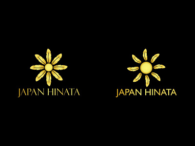 Japan Hinata (Hotel Chain Brand) design feather feathers gold hinata japan logo logodesign sun yellow