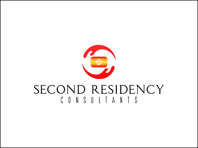 Second Residency consultants design hand logo logodesign orange passport permit red register residency resident sign up visa