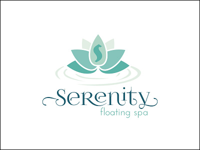 Serentity Floting Spa cool design float floating green logo logodesign lotus serenity spa