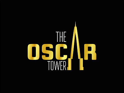 The Oscar Tower black design gold logo logodesign oscar skyscraper tower white