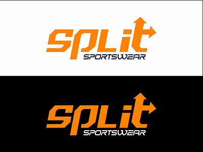 Split Brand arrow design logo logodesign orange sportwear