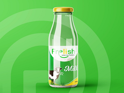 Frelish Milk Bottle Design bottle brand identity branding graphic design label minimal package design packing