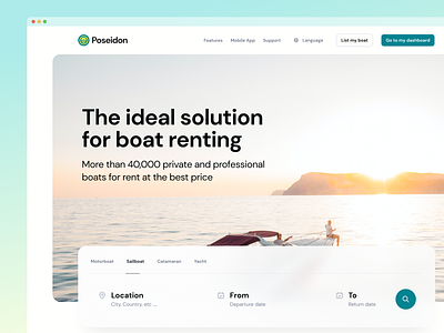 Poseidon | Boat renting app app design ui ux