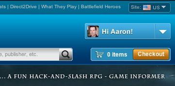 Hi Aaron! avatar blue header profile ui
