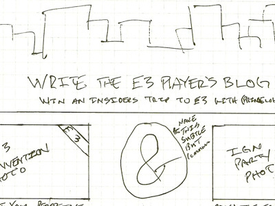 IGN Prime E3 Landing Page Sketch paper pen sketching wireframe