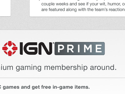 IGN Prime Next Game Boss Landing Page banner noise proxima nova video games