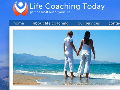 Life Coaching Today Mock blue large background museo