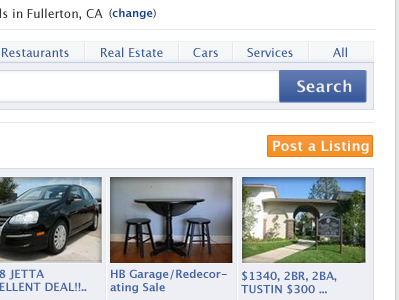 Marketplace Search Reboundage app blue facebook orange search