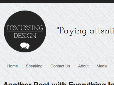Discussing Design blog navigation noise texture wordpress