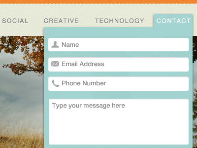 In-Nav Contact Form contact form form navigation ui