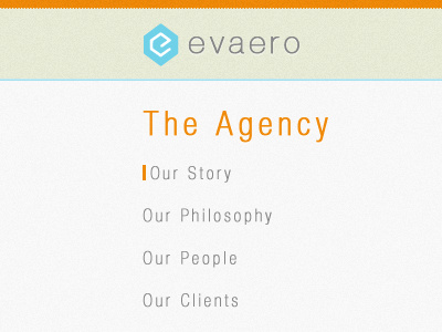 Evaero Content Page about page header helvetica hero noise ui