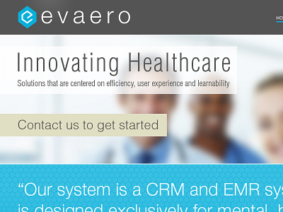 Evaero Home Page Concept header helvetica hero home page ui