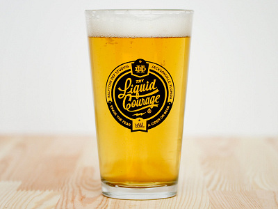 Liquid Courage Pint Glass by TRON beer cider creativity fluid halftone def tron