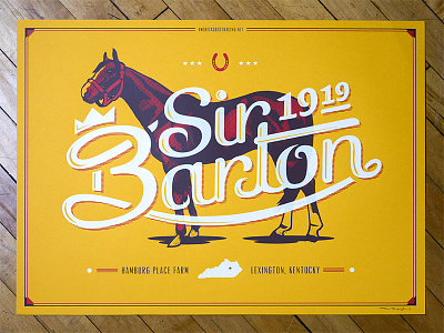 Sir Barton 1919 Print and Shirt americas best racing halftone def sir barton team cornett tron
