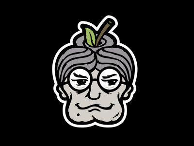 Bad Granny Hard Cider Branding - Apple Head Icon bad granny beer branding cider halftone def studios packaging