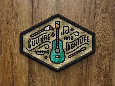 Culture and Nightlife Patch - 5280 Magazine 5280 magazine best of denver editorial halftone def illustration monoline patch