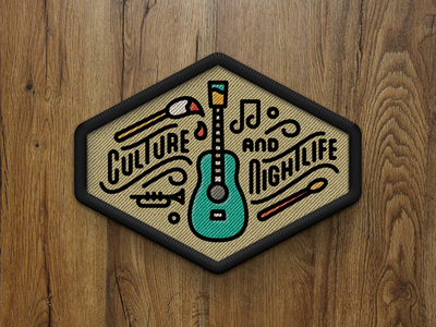 Culture and Nightlife Patch - 5280 Magazine 5280 magazine best of denver editorial halftone def illustration monoline patch