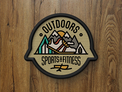 Outdoors Sports and Fitness Patch - 5280 Magazine 5280 magazine best of denver editorial halftone def illustration monoline patch