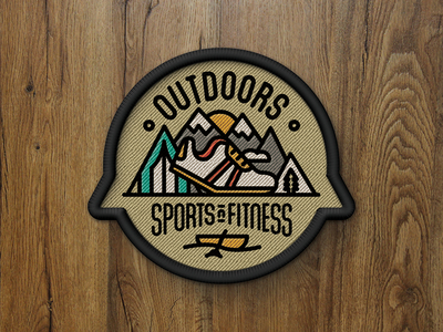 Outdoors Sports and Fitness Patch - 5280 Magazine 5280 magazine best of denver editorial halftone def illustration monoline patch