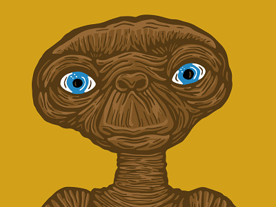 E.T. Illustration on iPad Pro 1980 apple pencil e.t. eighties florida fun halftonedef illustration ipad pro movies procreate