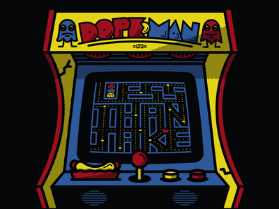 Less Than Jake Dopeman Arcade Gigposter 80s arcade gigposter halftone def illustration jacksonville less than jake retro screenprint