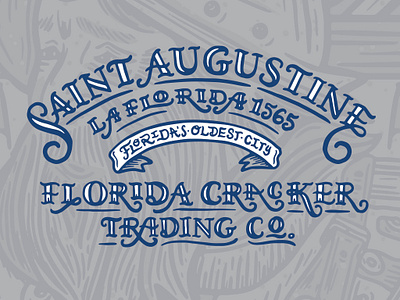 Hand Lettered Type Treatment Elements florida halftone def hand lettering saint augustine tshirt design