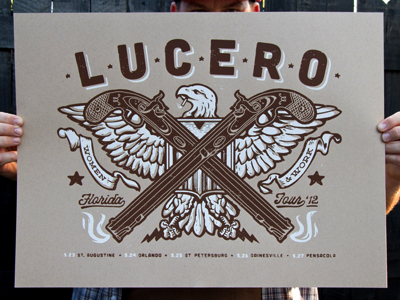 Lucero Florida Tour Poster Printed. florida lucero poster screened