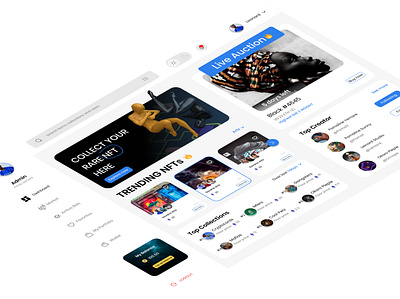 NFTs, UI dashboard design design ether itm nft ui ux
