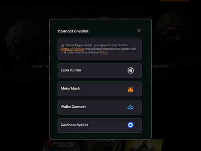 Web3 gaming UI connect wallet