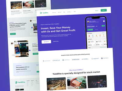 A stock platform landing page