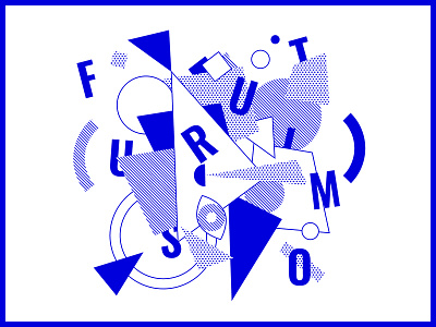 Futurismo abstract blue halftone pattern type