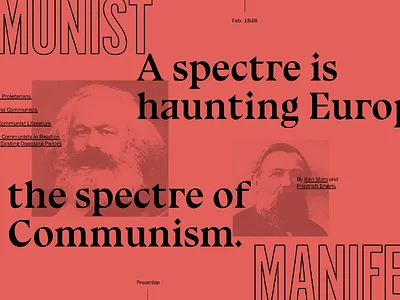 The Communist Manifesto black communist grid homepage karl manifesto marx red screen ui ux