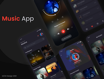 Music App UI Design adobe xd app app design dark theme design design concept graphic design music music app design music app ui ui ui app design ui design uiux design user experience user interface ux