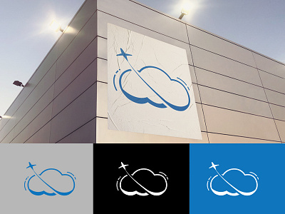 aviation cloud logo app branding design flat icon logo vector web