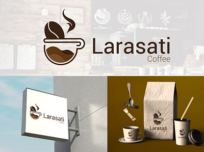 Larasati Coffee Logo branding design flat icon logo vector