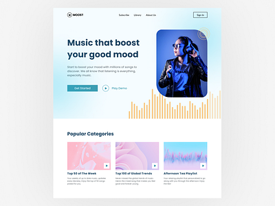 Moost - Music Landing Page #Exploration landing page uidesign website