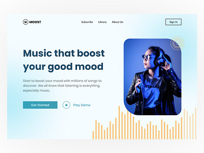 Hero Section - Music Streaming ui design website