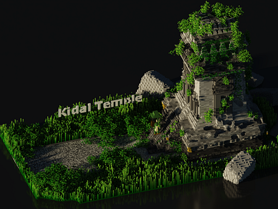 Kidal temple isometric voxel