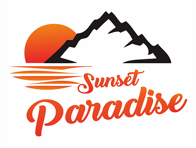 Sunset Paradise branding design illustration illustrator minimal typography vector