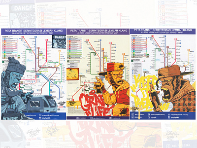 Kuala Lumpur Transit Map acrylic character character design characterdesign illustration painting subway