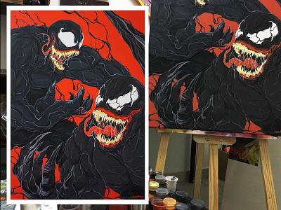 SYMBIOTE acrylic artwork character character design characters marvel painting popculture venom