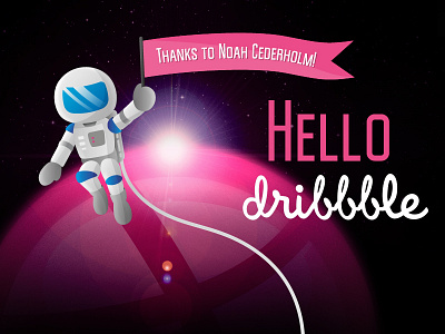 Hello Dribbble! astronaut planet space