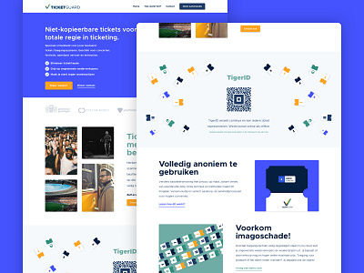 Ticketguard app branding colors design flat header homepage icon illustration illustrator minimal qr scan ticket ticketing ui ux vector web wesbite