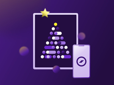 Christmas Dactyl Tree 🎄 christmas christmas tree dactylgroup design designer developer developers figma happy illustration illustrator new year tree ui violet yellow