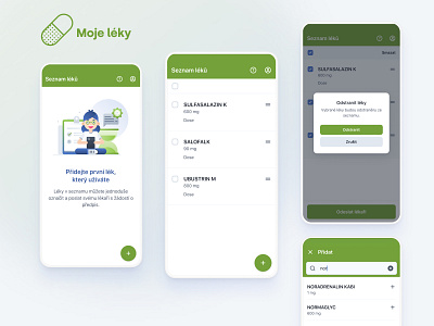 An app as the best tool for your medicaments android app blue dactylgroup design designer developer developers doctor green ios list list of medicine medicine mobile app pharmacy ui ux white