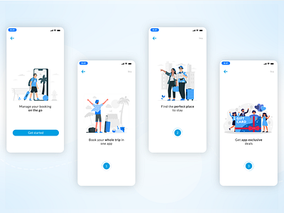 Booking app onboarding adobe illustrator adobe xd app app design application design flat illustration minimal onboard ui ui design ux design