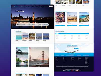 Booking homepage redesign adobe xd design header minimal redesign search bar ui webdesign website