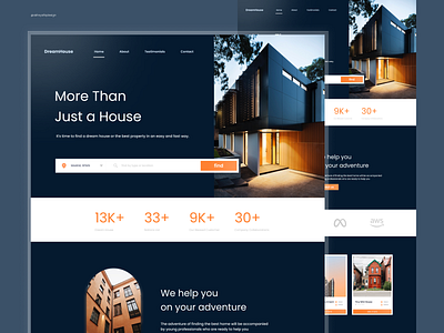 Property & House Landing Page UI Design appdesign landingpage ui uiux ux webdesign