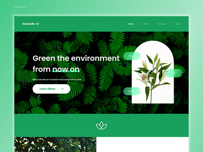 Green Life Landing Page Design appdesign design landingpage ui uiux ux